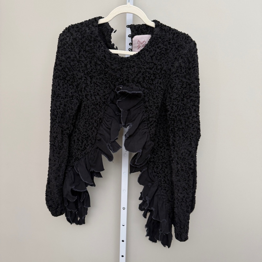 R.L.E. Black Women's Textured Wide-Leg Pants & cardigan Set size ~S - Picture 4 of 11